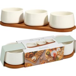 Sada servírovacích misek porcelán 4 ks bílá