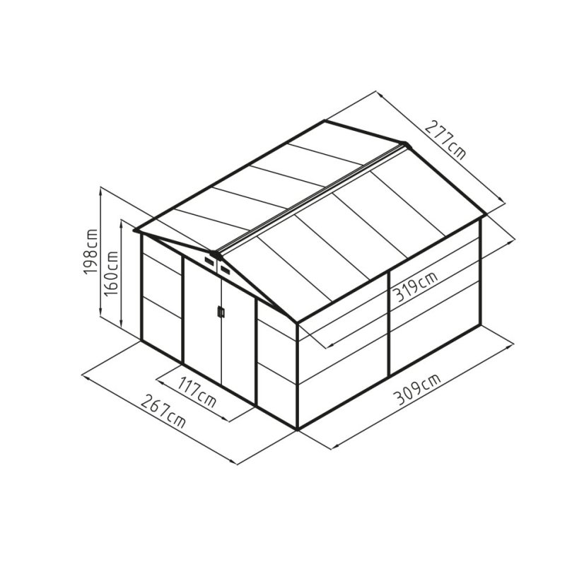 Casuta de gradina G21 GAH 884 - 277 x 319 cm, antracit