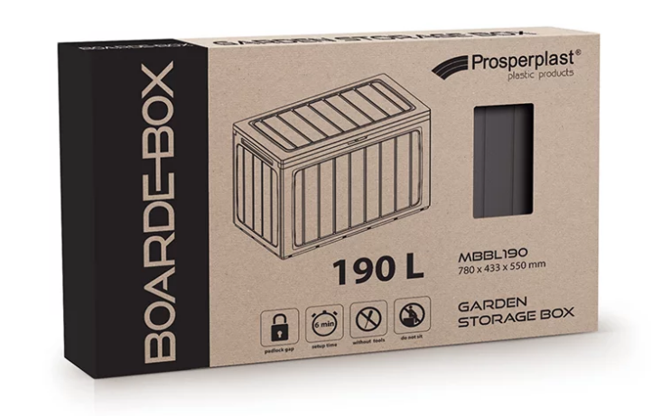 Záhradný box Prosperplast BOARDEBOX hnedý 190L