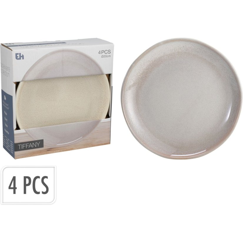 Talíř dezertní sada 4 ks pr. 20 cm béžová
