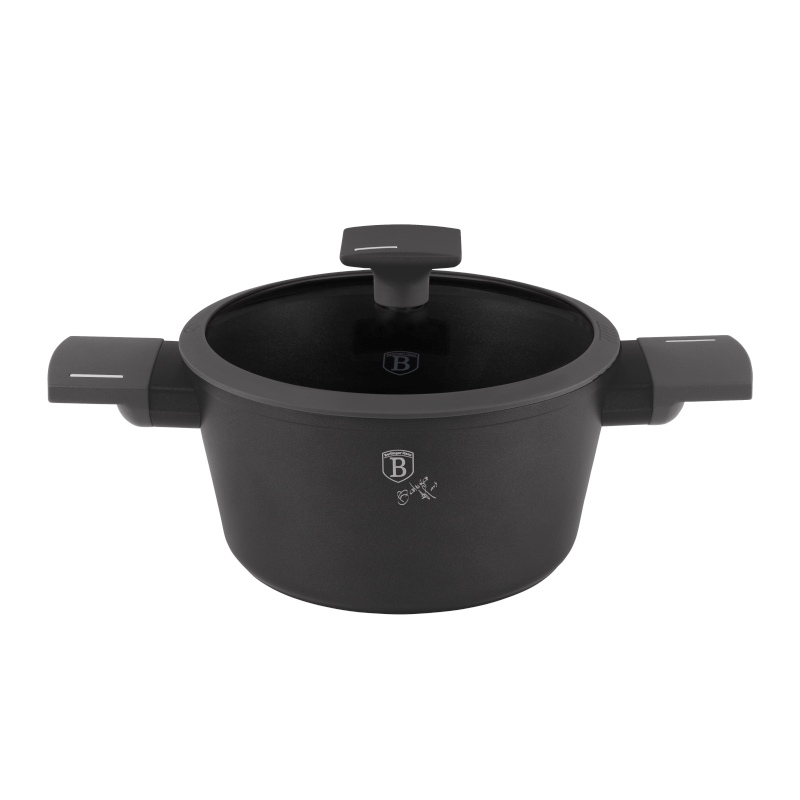 Kastrol s titanovým povrchem a poklicí 20 cm Antracit Collection