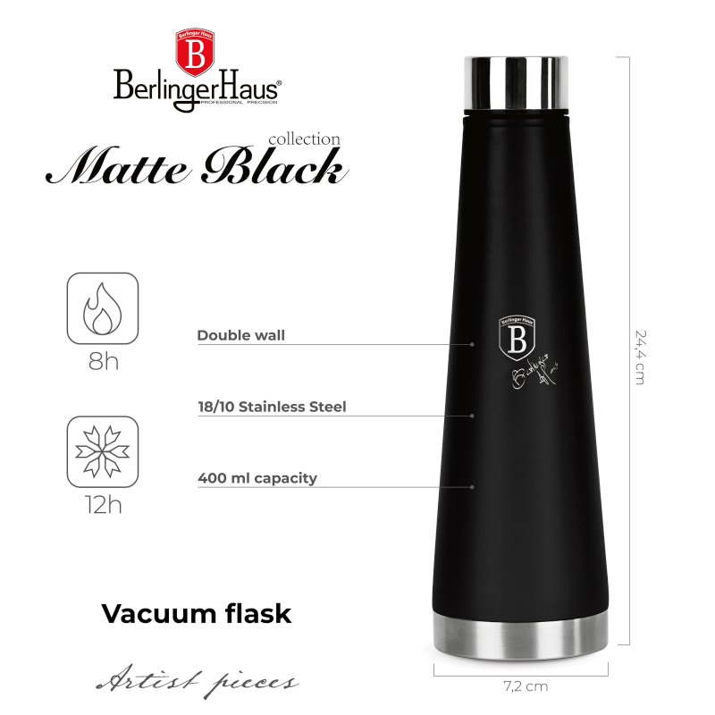 Termoska lahev na pití nerez 0,4 l Matte Black Collection