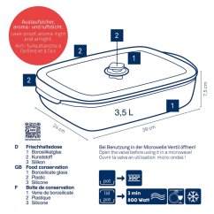 Aurelius tarro de cristal para alimentos 39 x 24 x 7,5 cm 3,5 l