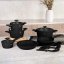 Sada nádobí s titanovým povrchem 15 ks Matte Black Collection