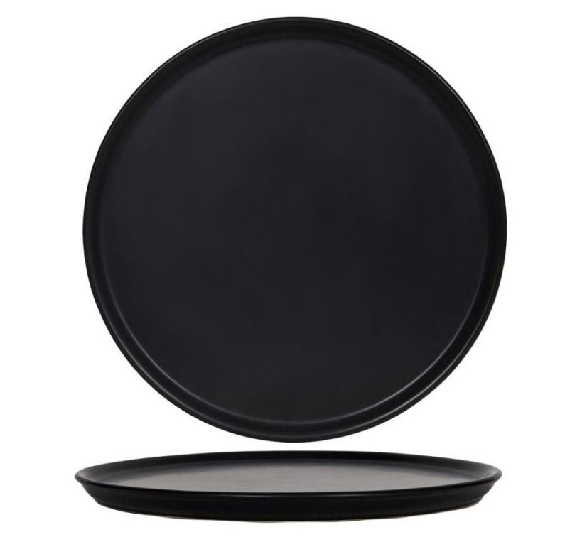 Čierny porcelánový tanier na pizzu 31 cm