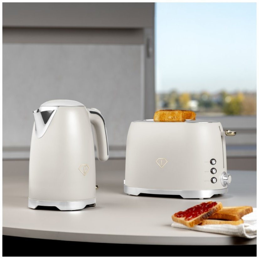 Prăjitor de pâine din oțel inoxidabil, 850 W, din colecția Cream Gold