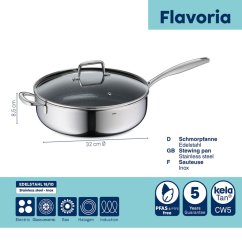Pánev nerezová Flavoria 30 cm 4,8 l stříbrná Pánev nerezová Flavoria 30 cm 4,8 l stříbrná
