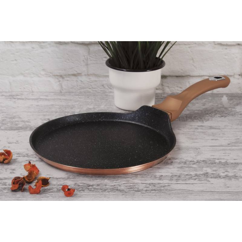 Tava pentru clatite cu suprafata de marmura 25 cm Rosegold Metallic Line