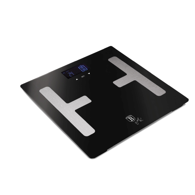 Báscula personal con medición de grasa, músculo y agua 180 kg Colección Negro Mate