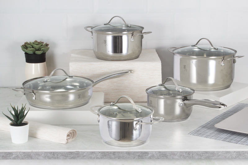 Juego de utensilios de cocina de acero inoxidable de 10 piezas, colección Silver Jewellery