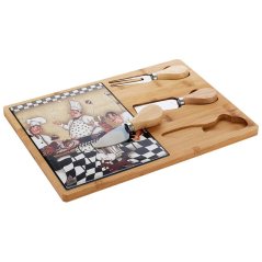 Sada na krájanie syrov s doskou sada 4 ks