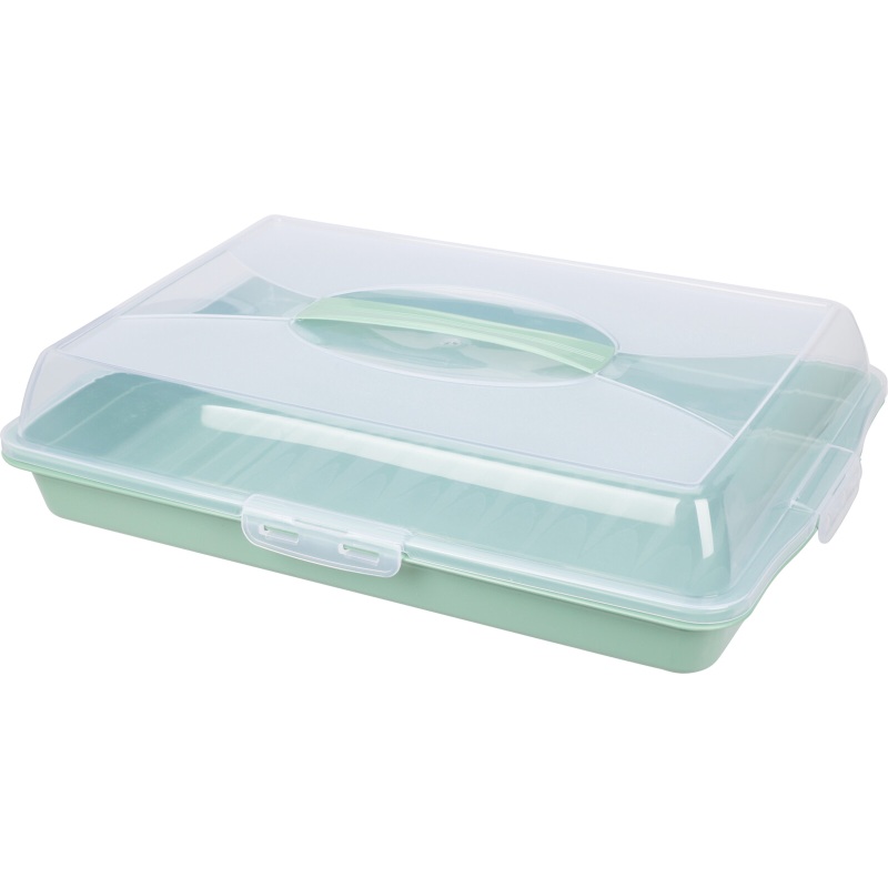 Plastový servírovací tác s víkem 44 x 31 cm zelená