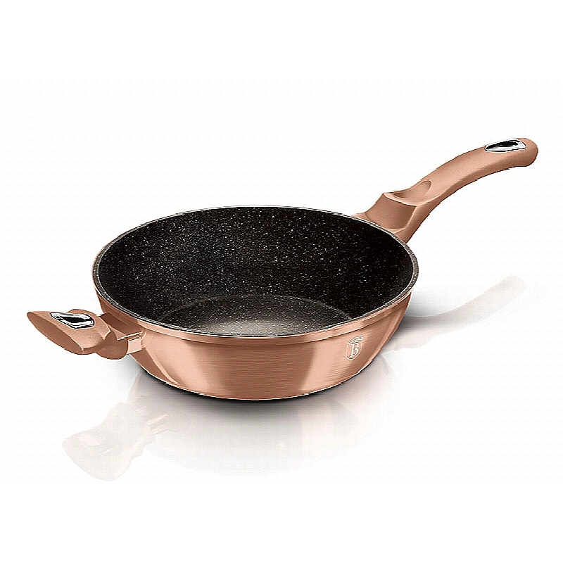 Pánev hluboká s mramorovým povrchem a poklicí 28 cm Rosegold Metallic Line