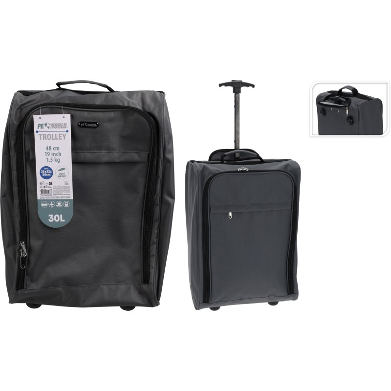 Bagaj de mână pe roți pentru avioane 30 l gri