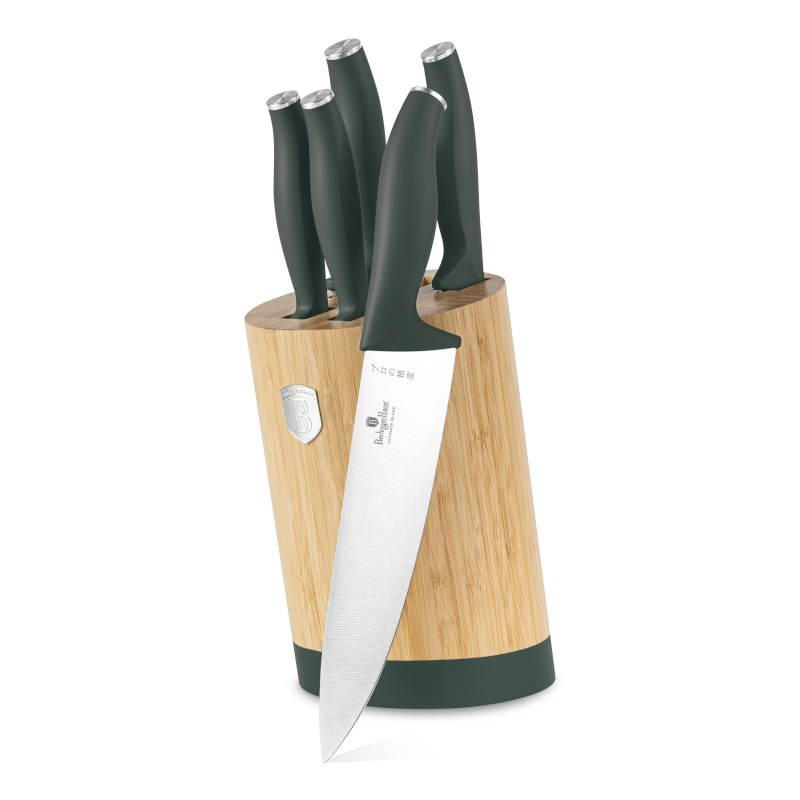 Sada nožů se stojanem BAMBOO 6 ks Matte Green Collection
