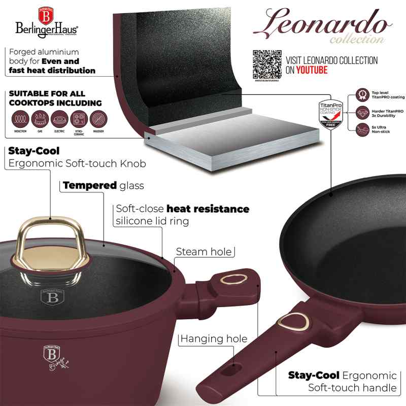 Set de farfurii cu suprafață din titan 15 buc Colecția Leonardo