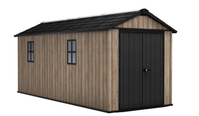 Casă de grădină Keter Apex 7,5 x 17 Ashwood, cu podea