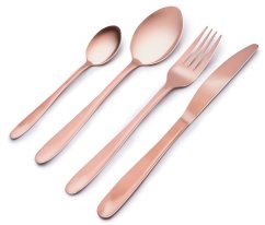 Cubertería de acero inoxidable 16 piezas rosegold