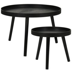 Set masă pliantă 2 buc pin negru