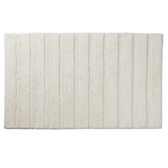 Alfombra de baño Megan 80x50 cm algodón gris y blanco