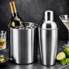 Set de barman: shaker din oțel inoxidabil + răcitor de sticle