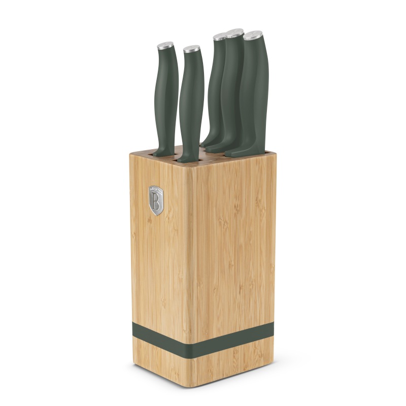 Sada nožů se stojanem BAMBOO 6 ks Matte Green Collection