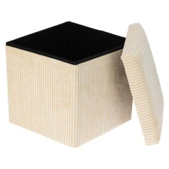 Taburet s úložným prostorem 38 cm krémová