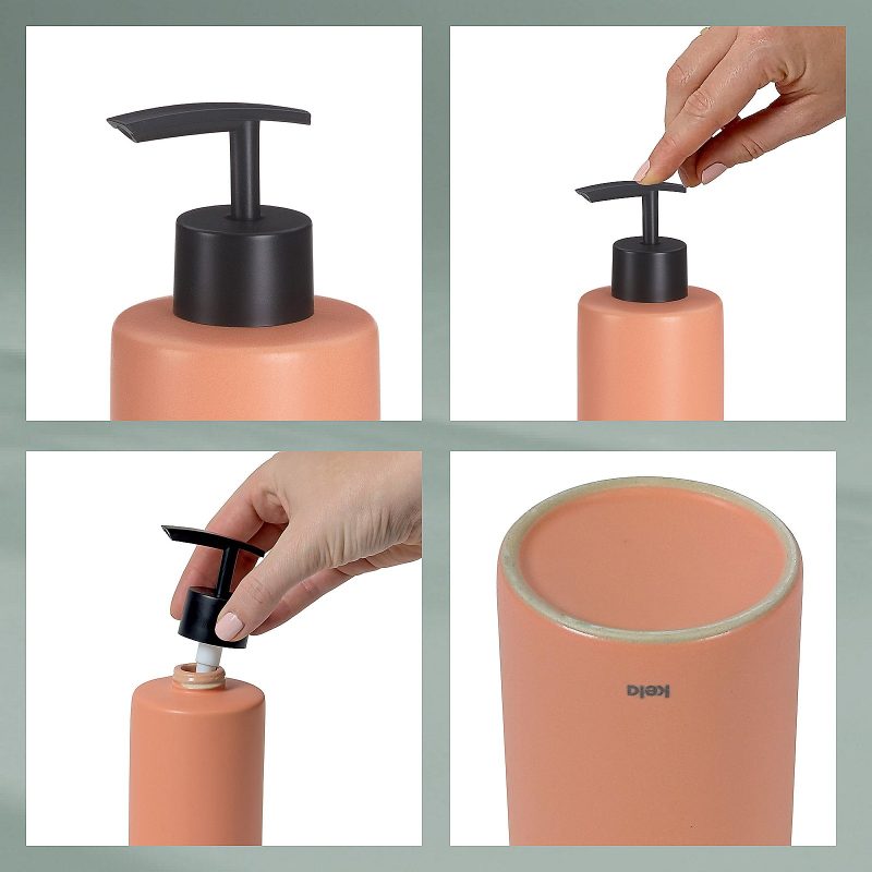 Dávkovač mýdla Matsi keramika broskvově růžová 300 ml