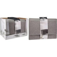 Úložný box s víkem44x33x22 cm textil šedý