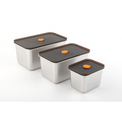 Set de 3 recipiente pentru alimente cu capac 550, 1500, 2100 ml
