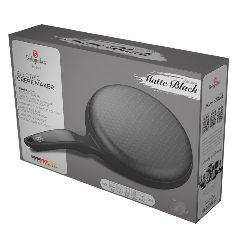 Pánev na palačinky elektrická 600 W Matte Black Collection