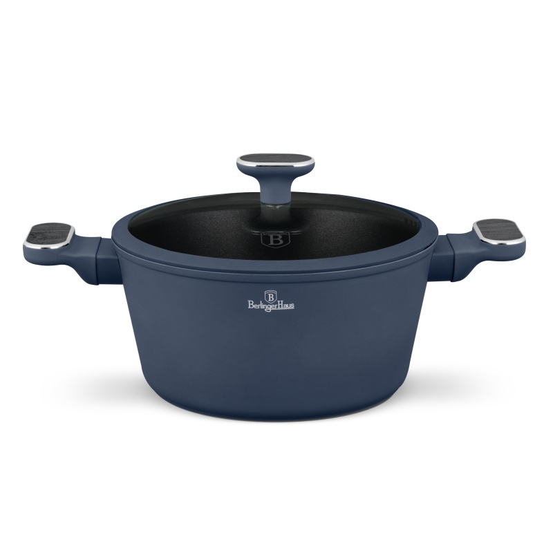 Kastrol s titanovým povrchem a poklicí 24 cm Deep Sea Collection