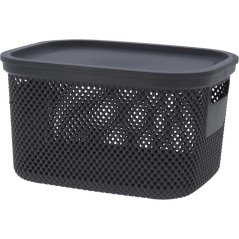 Úložný plastový koš s víkem 6 litrů černá