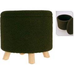 Taburet s úložným prostorem TEDDY 40 cm zelená