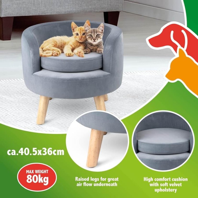Canapea din catifea pentru pisica si caine 40.5x36cm