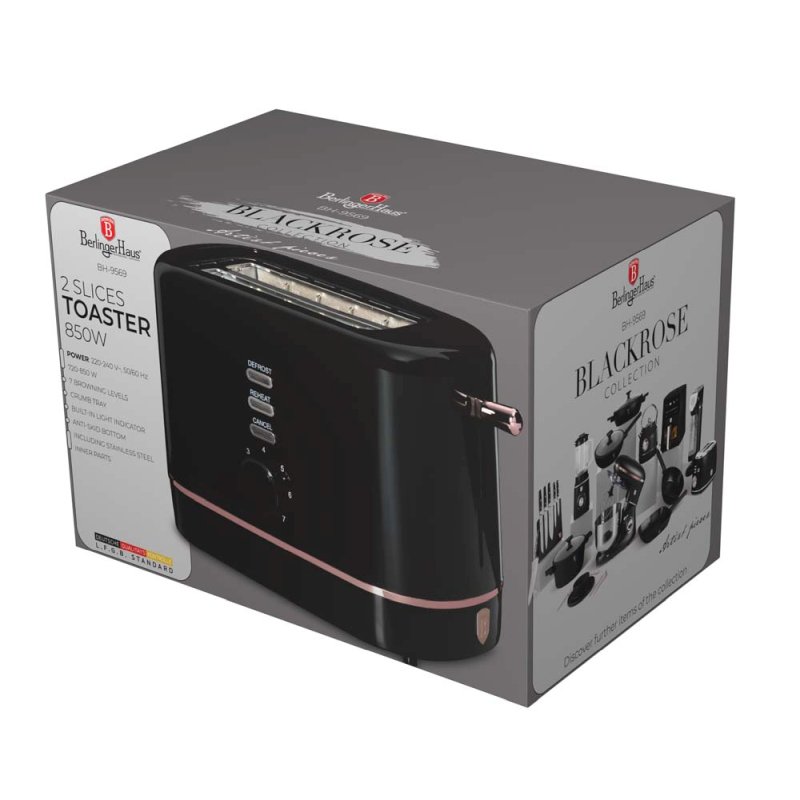 Topinkovač nerez 850W Black Rose Collection