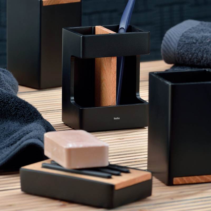 WC sada Cube polyresin černá