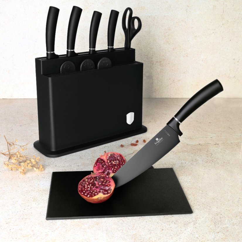 Sada nožů s nepřilnavým povrchem 11 ks ve stojanu Black silver Collection