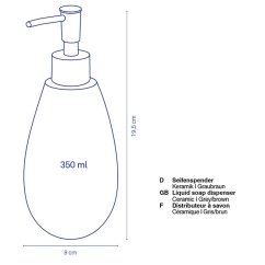 Dávkovač mýdla Dots keramika šedohnědá 350 ml