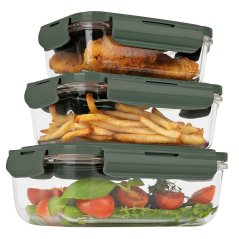 Cutie de alimente set de 3 Matte Green Collection