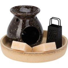 Set cadou lampă aroma maro