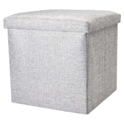 Taburet s úložným prostorem 38 × 38 cm šedá