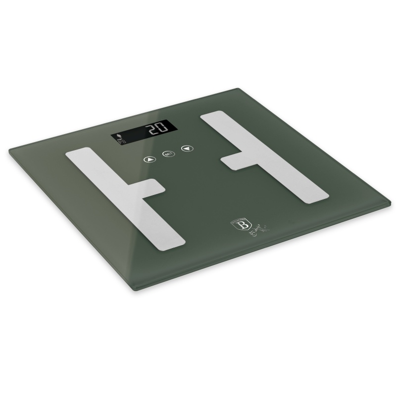 Cântar personal cu măsurare a grăsimii, mușchilor și apei 180 kg Colecția Matte Green
