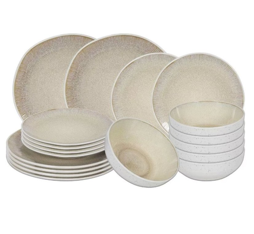 Jídelní sada talířů 18 ks White Sand