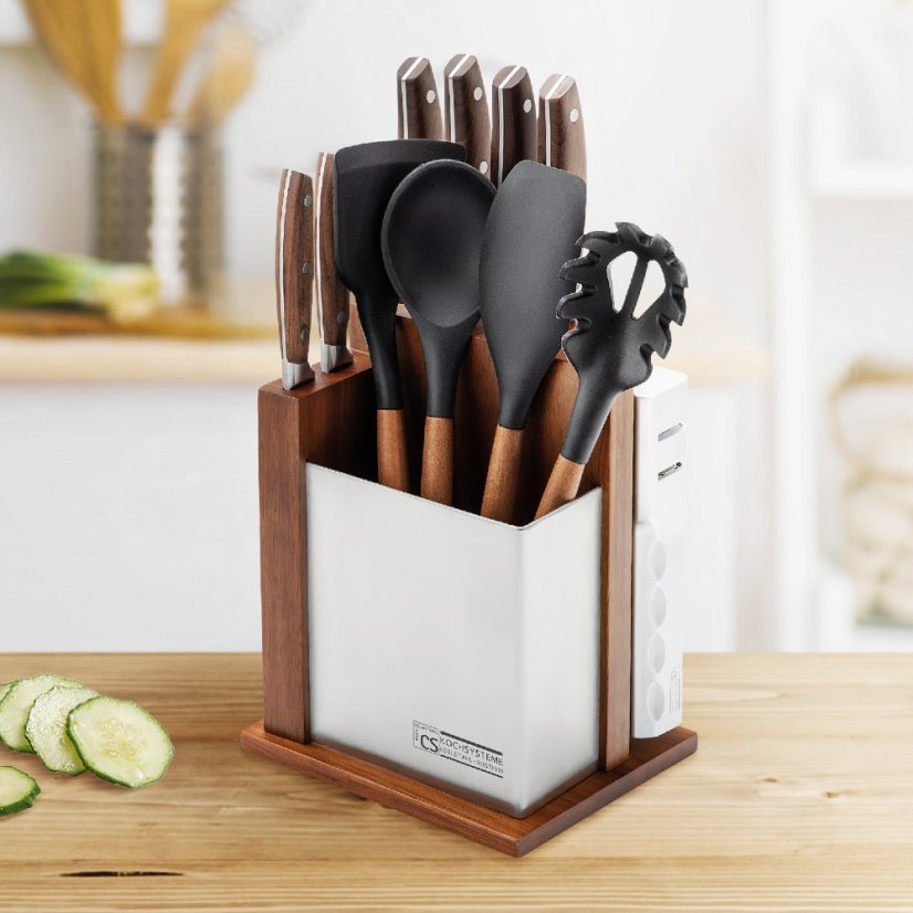 Juego de cuchillos y utensilios de cocina en soporte 12 piezas SOLTAU