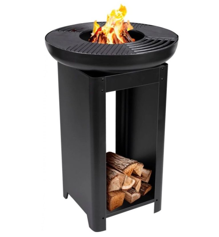 Přenosné zahradní ohniště s grilem a stojanem TEPPANYAKI