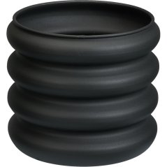 Sada 3 okrúhlych kvetináčov tmavosivej farby