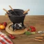 Fondue sada COUNTRY, 11-dielna, liatina / drevo