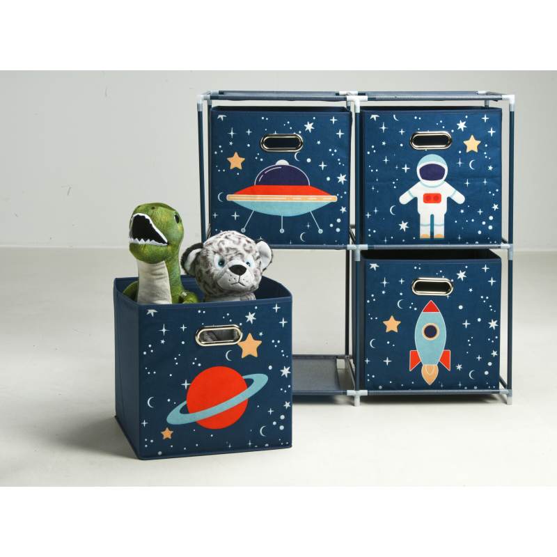 Skříňka se 4 boxy dětská vesmír