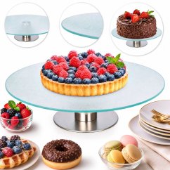 Bandeja para tartas de cristal con leche 30 cm